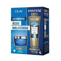 Olay - Pack Hyaluronic 24 Vitamina B5 Gel Crema De Día + Sérum Miracles Activo 8H Reparador De Noche Pantene