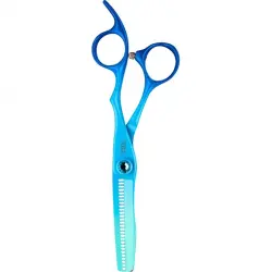 Olivia Garden - Versión europea con 28 dientes Tijeras para modelismo 6,0' RH azul arco iris Tijeras capilares y cortapelos 1 pieces unisex