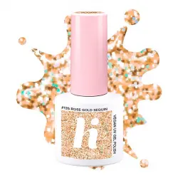 Vegan UV Gel Polish Glitter 135 Rose Gold Sequin