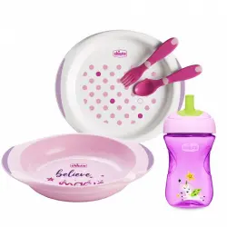 Chicco - Set De Comida Rosa 12M+ Chupetes 1 pieces unisex