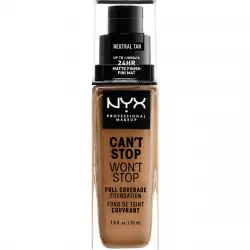 NYX Professional Makeup - Base De Maquillaje Waterproof Can't Stop Won't Stop Full Coverage Foundation