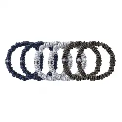 Slip - Pack of 6 Pure Silk Skinny Hair Scrunchies Gomas para cabello 1 pieces Negro unisex