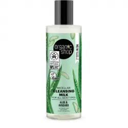 Organic Shop - Leche limpiadora micelar para todo tipo de pieles - Aloe y Aguacate