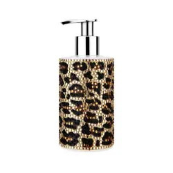 Leopard in silver soap dispenser 250 ml