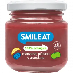 Tarrito Manzana, Plátano y Arándano 100% Ecológico +6 Meses 130 gr