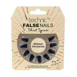 Technic Cosmetics - Uñas postizas False Nails Short Square - Midnight Encounter