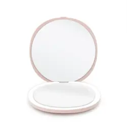 UNIQ Espejo de Viaje de Doble Cara con LED Aumento 5x Rosa Espejo con luz LED UNIQ Espejo de Viaje de Doble Cara con LED Aumento 5x Rosa