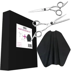 UNIQ - Set De Peluquería Con Dos Tijeras Y Capa De Peluquería Tijeras capilares y cortapelos 1 pieces unisex