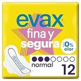 Evax Fina y Segura Compresas con Alas, Normal, 12 Unidades, Hasta 0% Olor