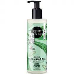 Organic Shop - Gel limpiador suave para todo tipo de pieles - Aloe y Aguacate