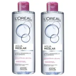 L'oreal Agua Micelar Skin Expert Duplo 400 ml Duplo Limpiador Facial Pieles Sensibles