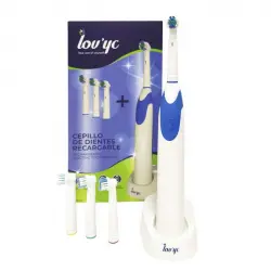 Lovyc - Cepillo de dientes eléctrico recargable + 4 cabezales