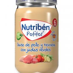 Nutribén® - Potito De Guiso De Pollo Y Ternera Con Judías Verdes 235 G