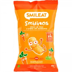Snack Smilitos de Maíz y Avena con Zanahoria 4 bolsitas 48 gr