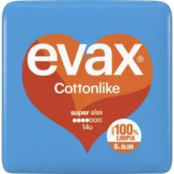 Evax Cottonlike Compresas Súper con Alas X14