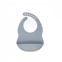 Babero de silicona gris