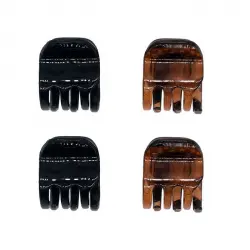 Beter - Set de 4 pinzas para el pelo concha y negro Trendy Classics