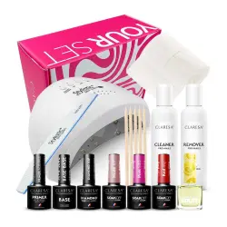 Claresa - Kit de iniciación manicura semipermanente con lámpara