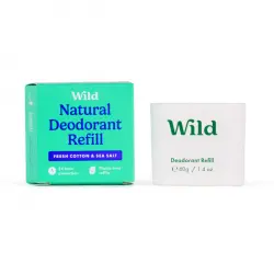 Desodorante Natural en Stick Recargable Algodón y Sal Marina 40 gr