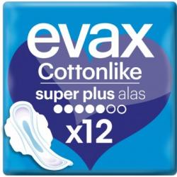 Evax Cottonlike Compresas Súper Plus con Alas 12 Unidades