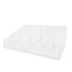 UNIQ - Organizador Acrílico Con 9 Compartimentos Organizadores de maquillaje 1 pieces Transparente
