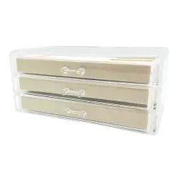 UNIQ - Organizador Acrílico De 3 Cajones Organizadores de maquillaje 1 pieces Transparente
