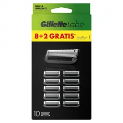 ¡19% DTO! Gillette Labs Pack Ahorro 8+2 Recambios De Máquina