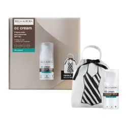 Bella Aurora - Pack Solar CC Cream SPF50+ Oil Free con Bolsa Bañador.