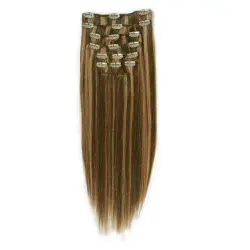 Fashiongirl - Extensiones Con Clip Fashiongirl #60 Rubio Platino - 65 Cm Extensiones de cabello 1 pieces Marrón unisex