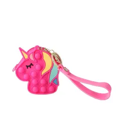 Monedero silicona pop-it unicornio 7,5 x 9 x 3 cm 1 u