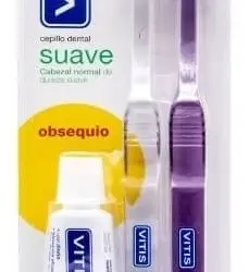 Vitis Cepillo de Dientes Suave Duplo 2 Unidades + Pasta 15 ml