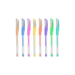 Set 8 Bolígrafos Gel de Colores Pastel