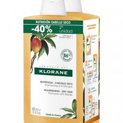 Klorane - Duplo Champú Nutritivo Con Mango Cabello Seco