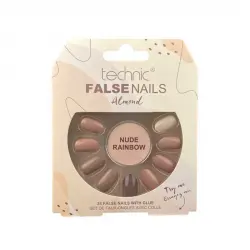 Technic Cosmetics - Uñas postizas False Nails Almond - Nude Rainbow