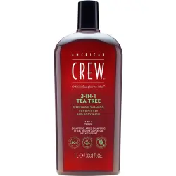 American Crew - 3-in-1 Tea Tree Refreshing Shampoo, Conditioner and Body Wash Champús 1000 ml male