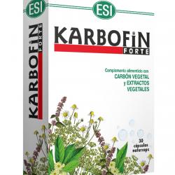 ESI - 30 Cápsulas De Carbón Vegetal Para Regular El Tránsito Intestinal Karbofin Forte