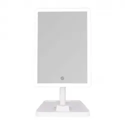 MQBeauty - Espejo de tocador recargable con iluminación LED regulable - Blanco