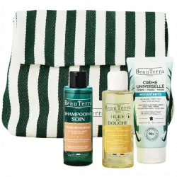 Neceser Esenciales Viaje Champú 100ml + Aceite Ducha 100ml + Crema 100ml
