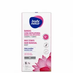 Body Natur Bandas De Cera Depilatoria Corporal Con Flor De Loto, 16 un