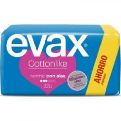 Evax Compresa Cottonlike Normal Alas 32 Unidades