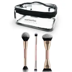 Maria Orbai - Set de tres brochas dobles + neceser - Pink