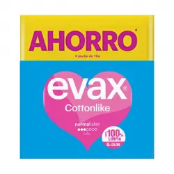 Evax - Compresas normal alas Cottonlike - 64 unidades