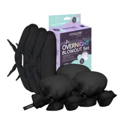Glov - Set para el cabello rulos rizadores sin calor + mini redecillas de satén Overnight Blowout Set