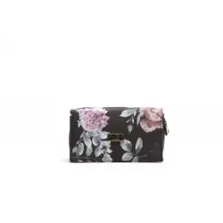 Kamma Small Cosmetic Bag Black W/flower