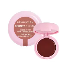 Makeup Revolution - Tinte para mejillas y labios Bouncy Pudding - Hazy Nude
