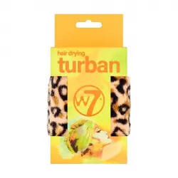 W7 - Turbante para el cabello de microfibra - Leopardo