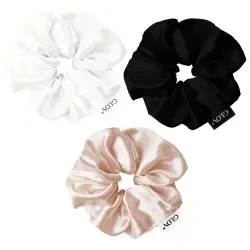 Glov - Pack de 3 coleteros Satin Scrunchies talla M
