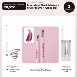 CORAZONA - Pack Trío Labios con The Limit Dark Mauve, Pure Crystal True Mauve y Gloss Up Icy Kiss