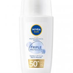 NIVEA - Protector Solar Facial Fluido Ultraligero Hidratante Triple Protección SPF 50+ Sun