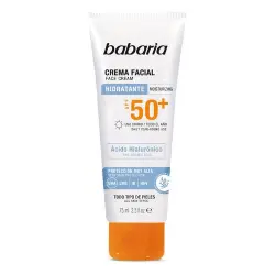 Babaria Crema Facial Solar Hialurónico Spf50 75 ml Crema Solar Facial